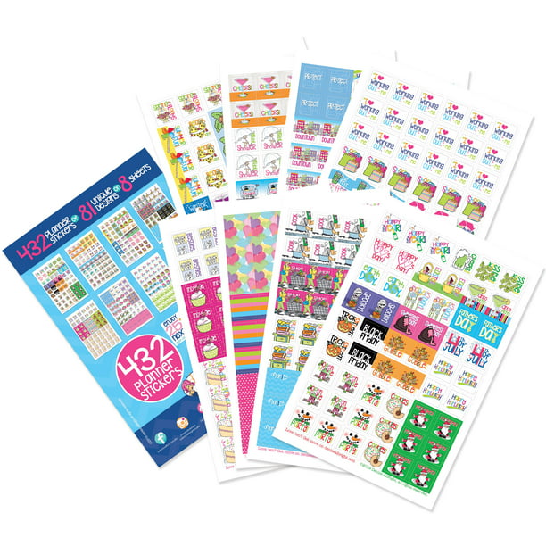 Work Date Night Value Pack for Holidays Qty 432 Workout Tracking & Tasks Party Home Appointments Seasons Shower Birthdays Planner Stickers Variety Set Wedding